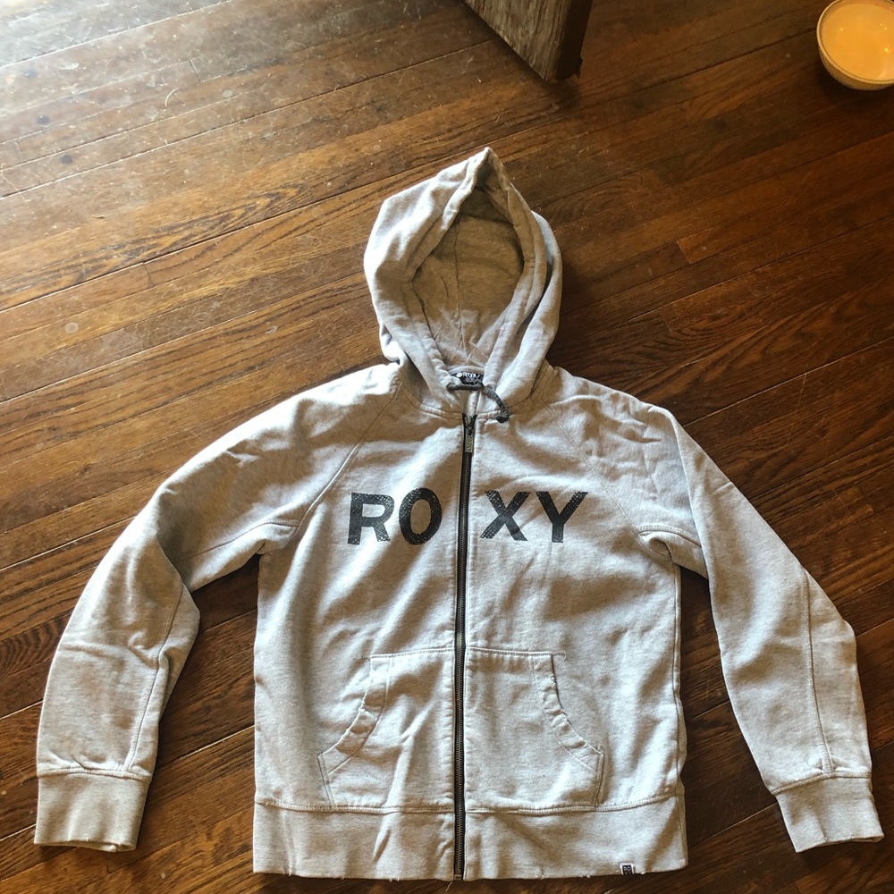 Foxy heather grey hood sweatshirt